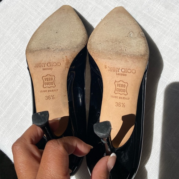 AUTHENTIC JIMMY CHOO PATENT LEATHER HEELS - Picture 4 of 9